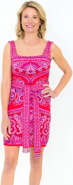 Paisley Scarf Knit Mini Dress