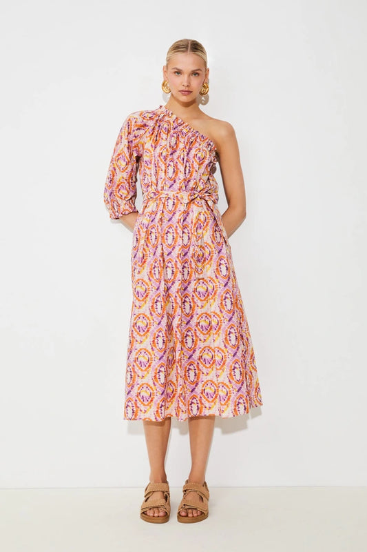 Cool Coral Midi Dress