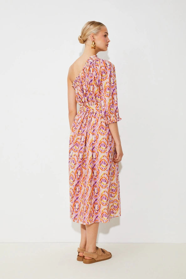Cool Coral Midi Dress