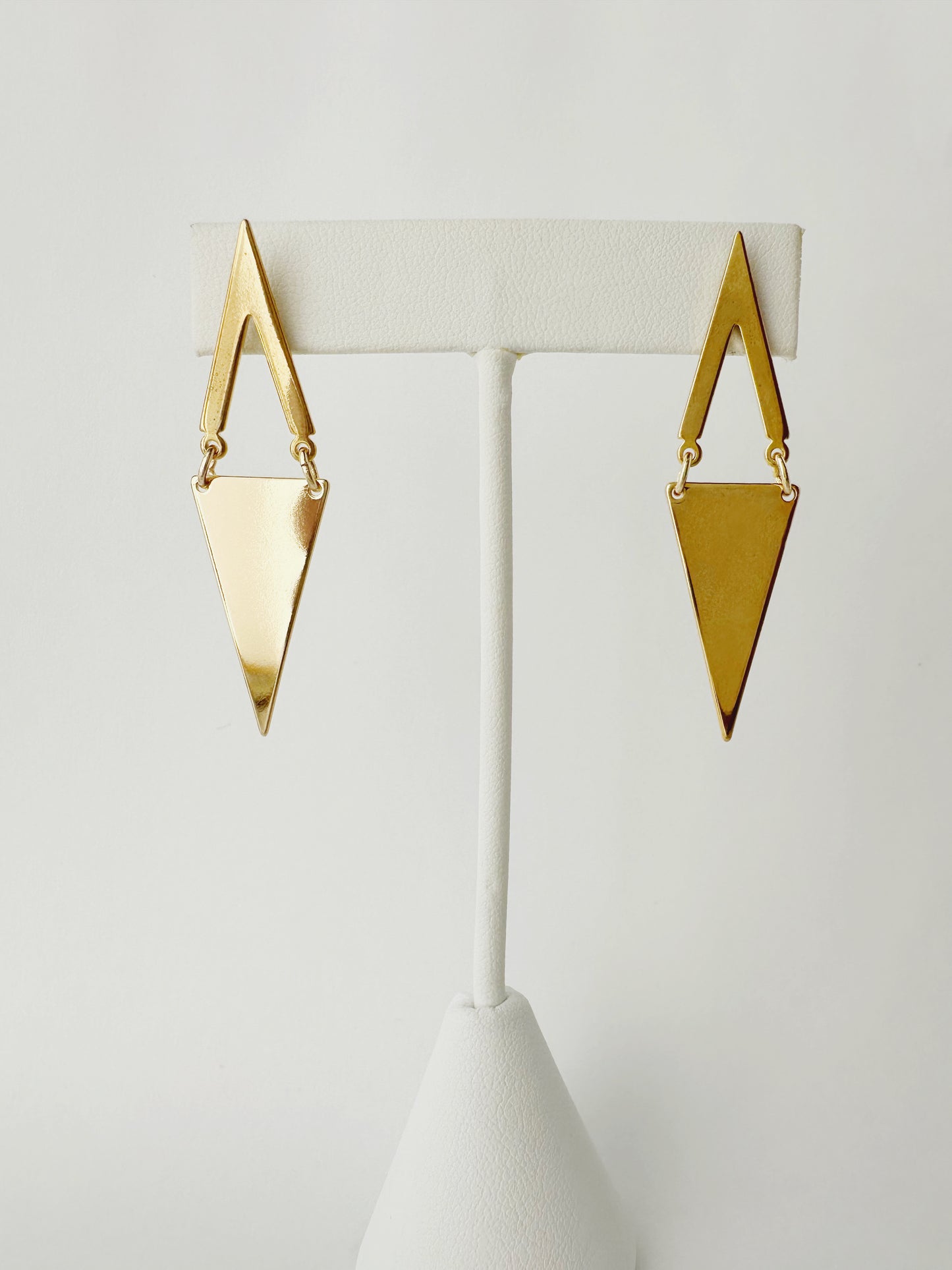 Jasper Edgy Triangle Earrings