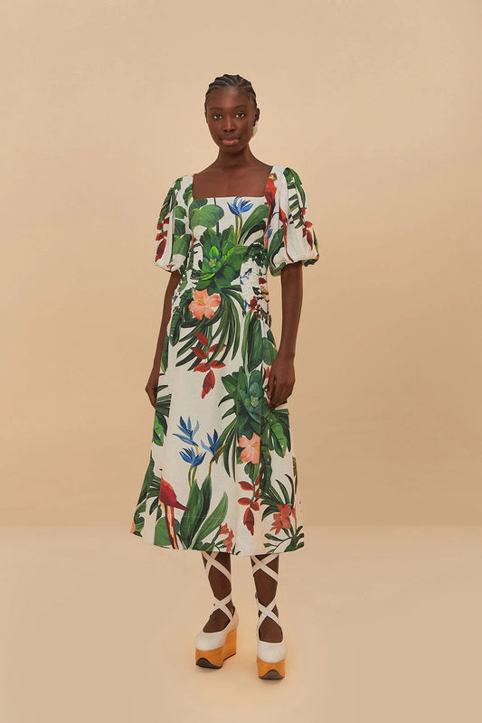 Midnight Macaw Fiesta Midi Dress