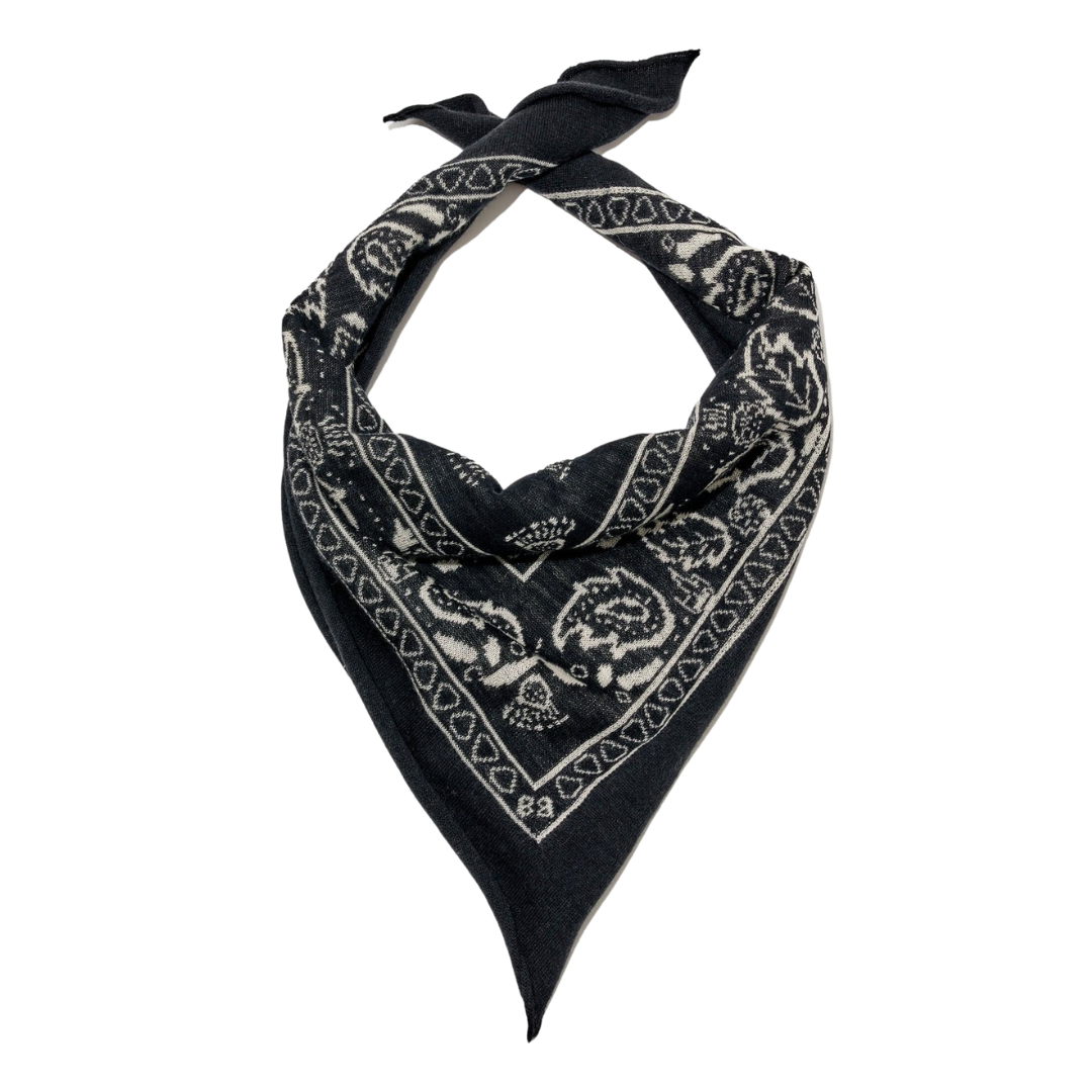 The Cashmere Bandana in CAVIAR
