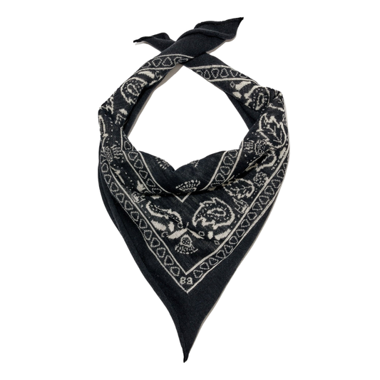 The Cashmere Bandana in CAVIAR