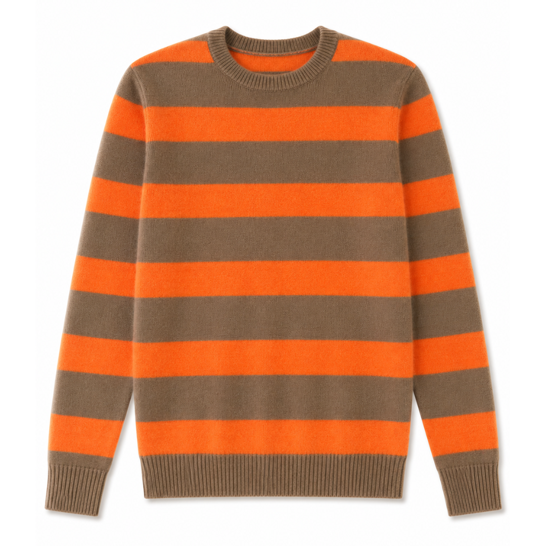 Greenwich Striped Crew Sweater in Sunshine