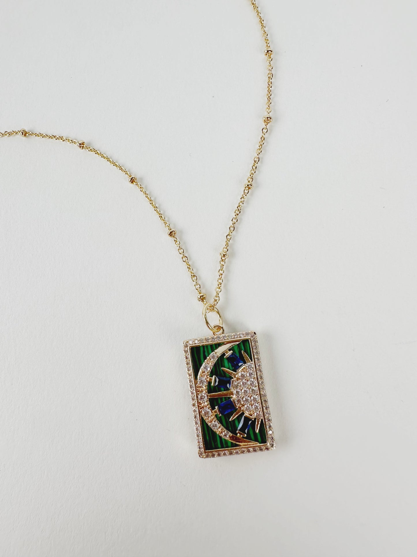 Bigger than the Sky Malachite Charm Necklace