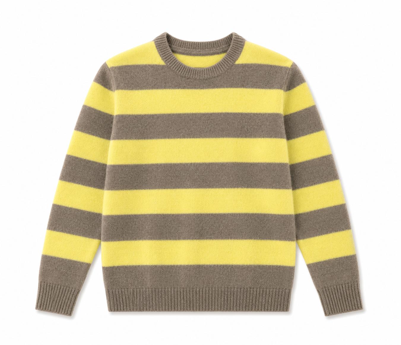 Greenwich Striped Crew Sweater in Limewash
