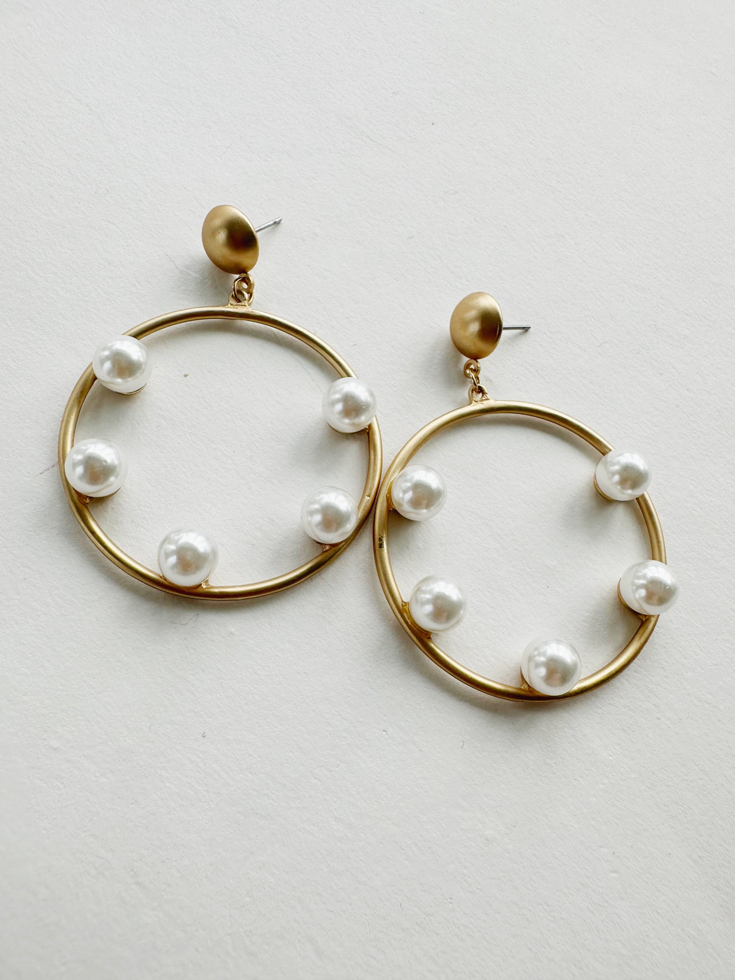 Madison Pearl Studs Circle Earrings