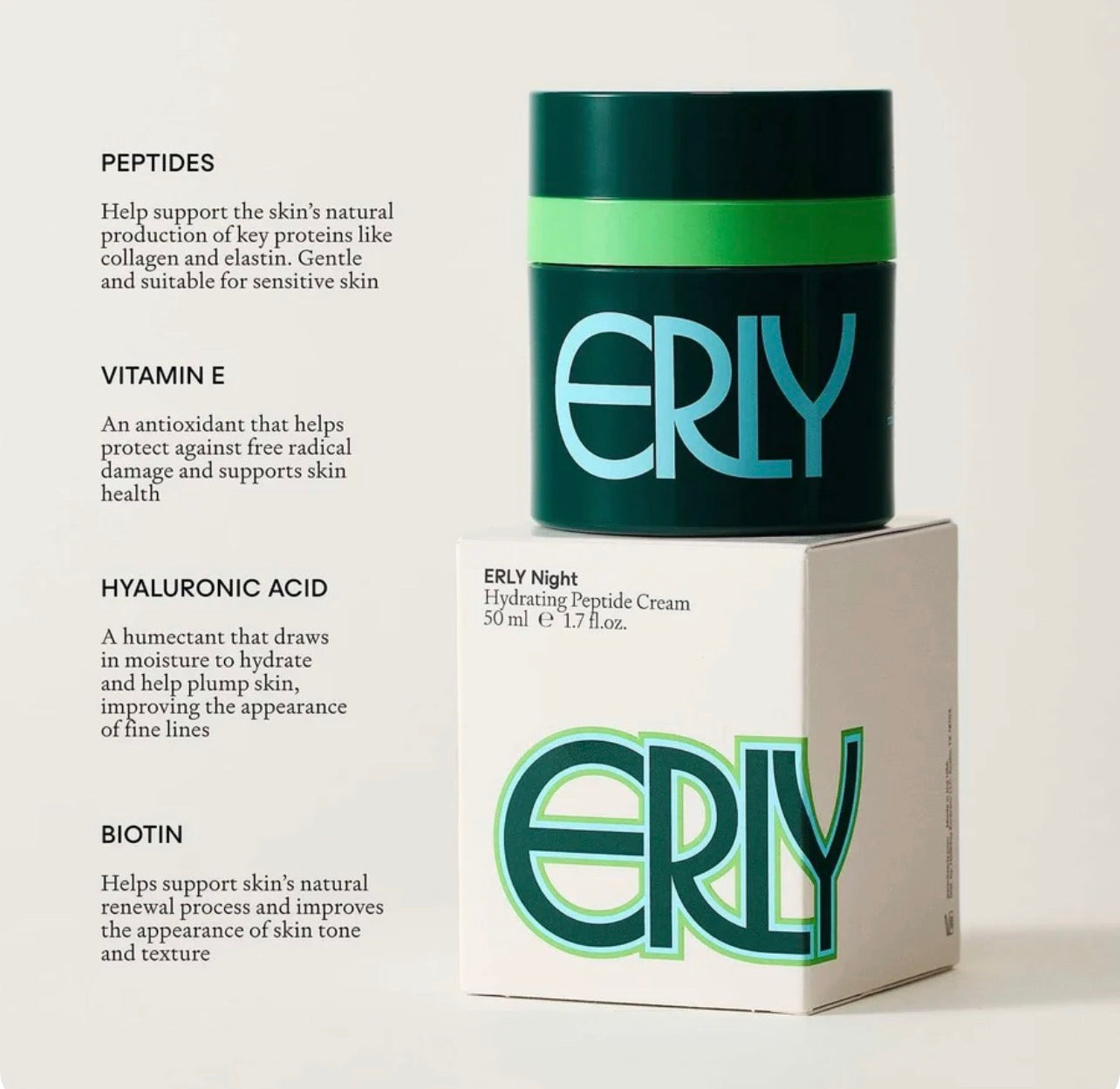 ERLY Night Moisturizer with Peptides