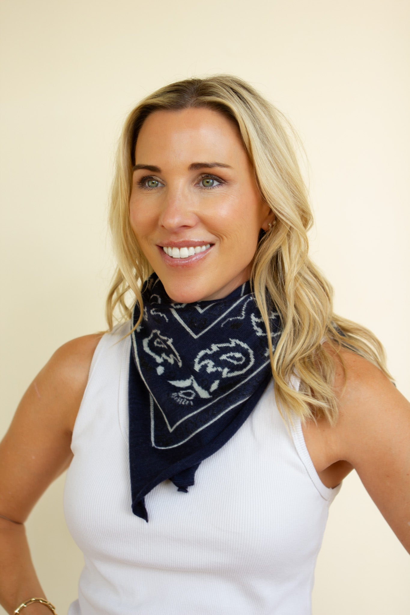 The Cashmere Bandana in HARBOR NAVY