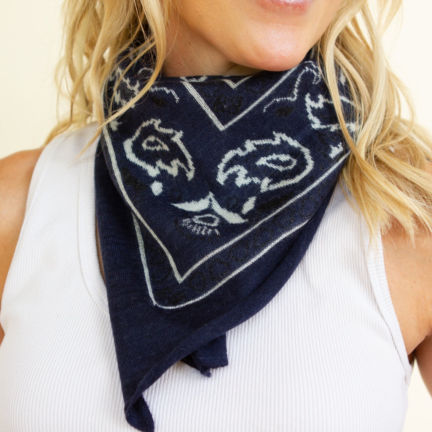 The Cashmere Bandana in HARBOR NAVY