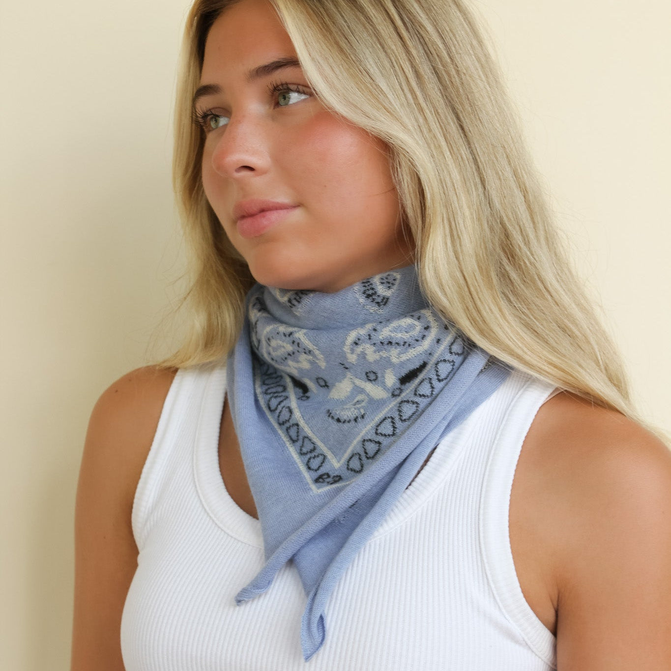 The Cashmere Bandana in HYDRANGEA