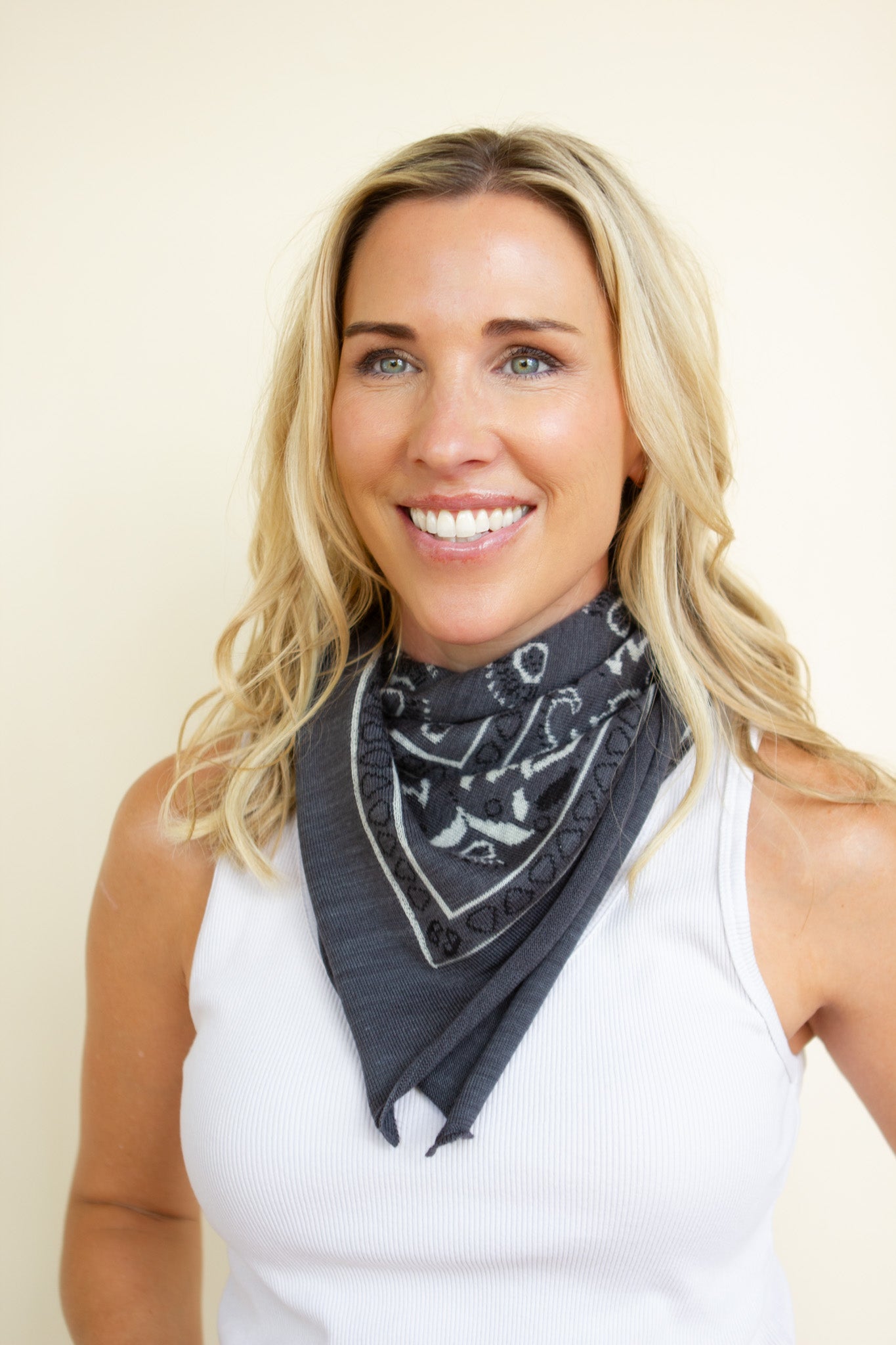 The Cashmere Bandana in COAL