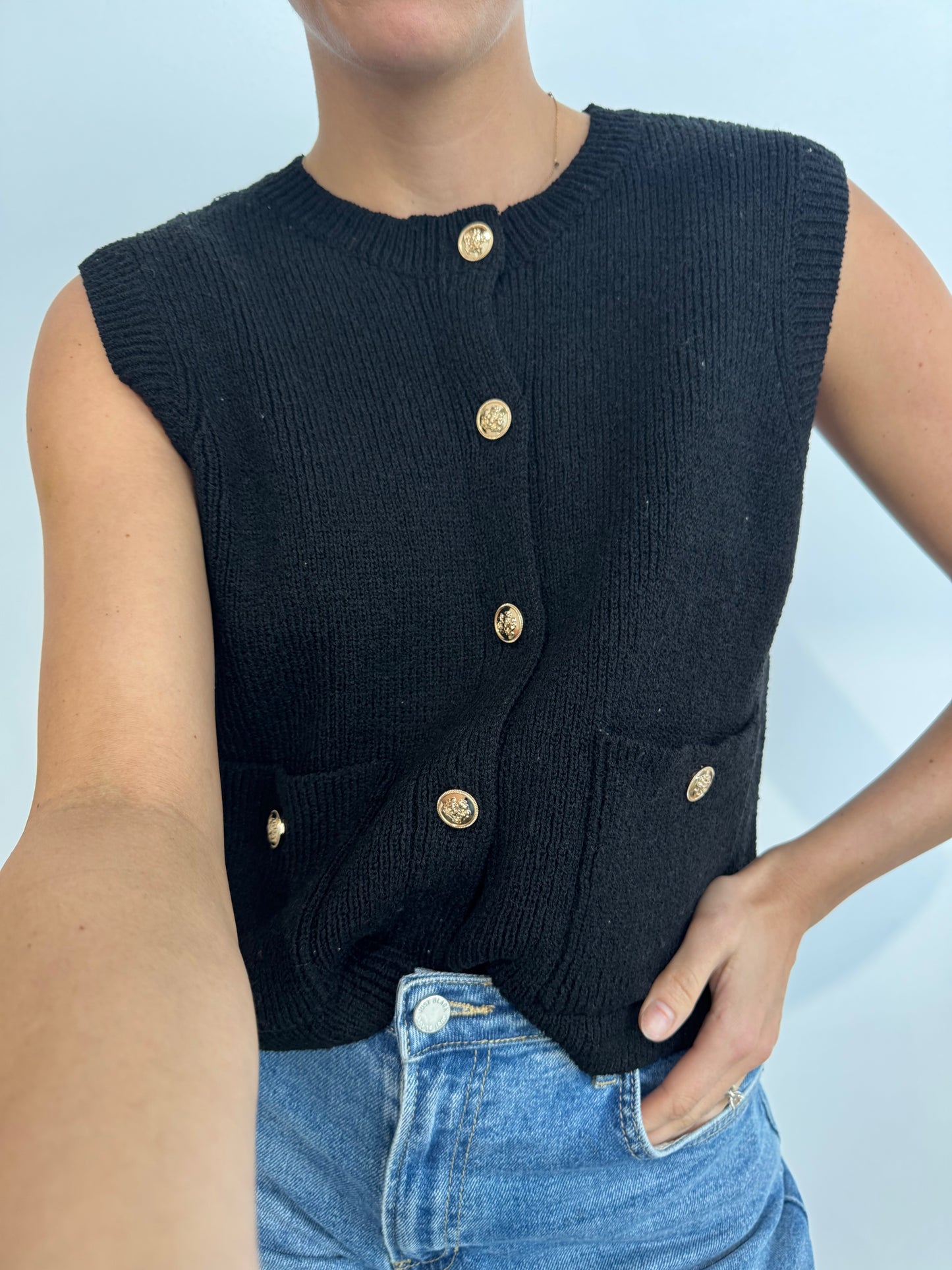 Classic Sleeveless Sweater (3 Color Options)