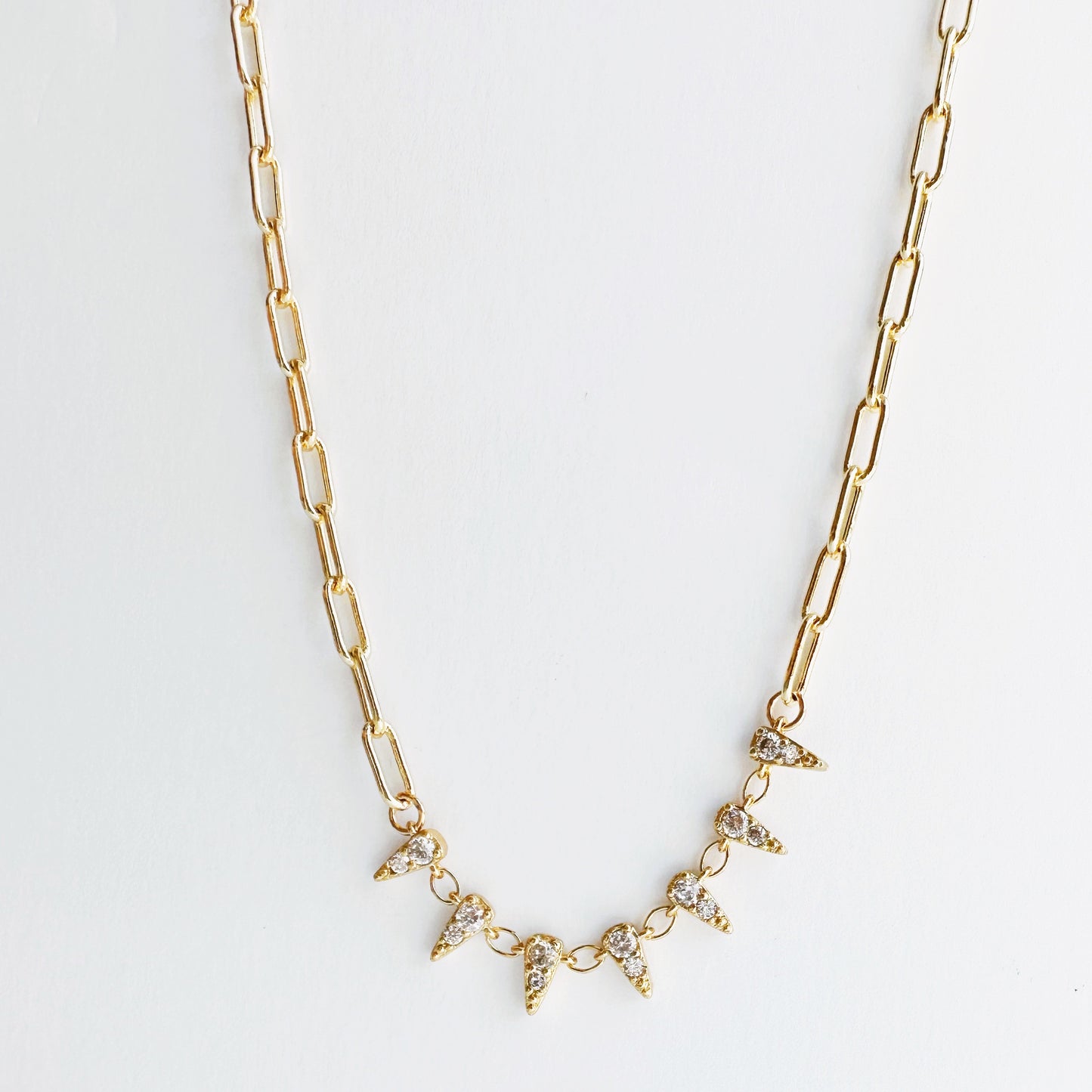 Theo Spiked Paperclip Necklace