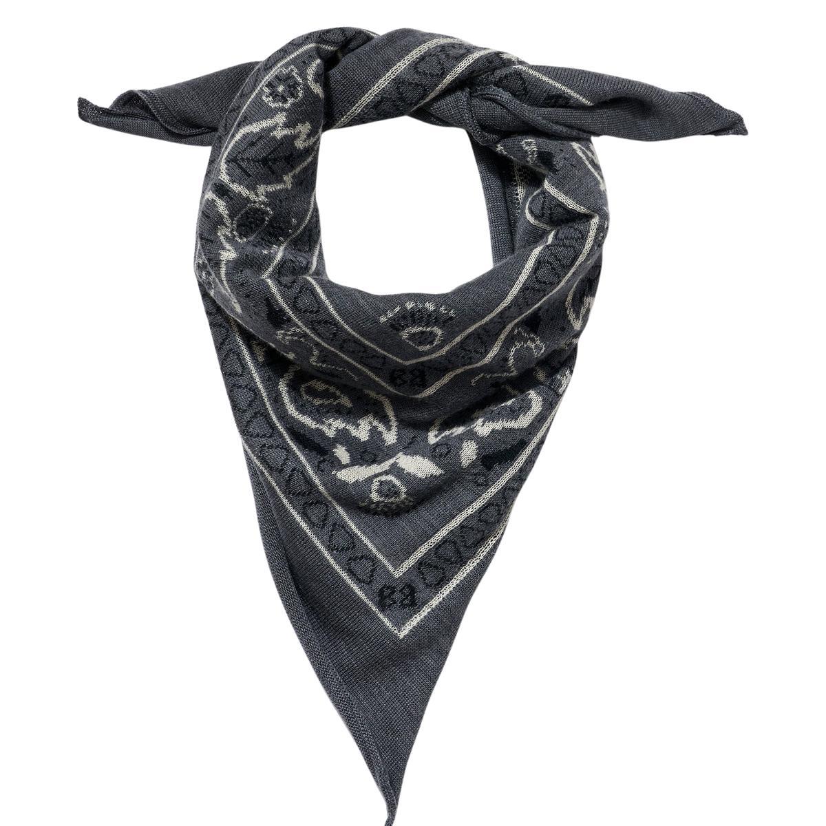 The Cashmere Bandana in COAL