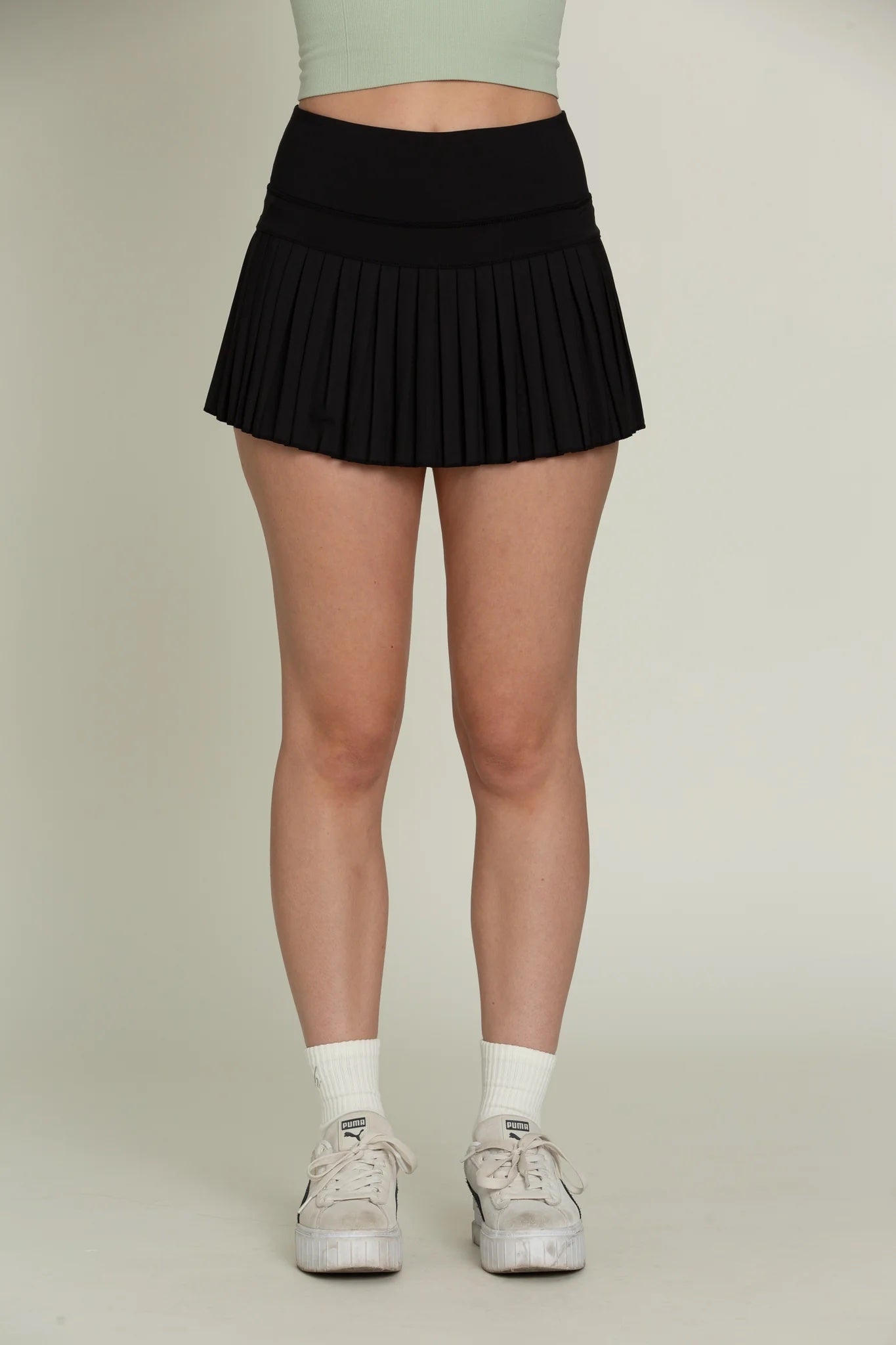 Pleated Tennis Skirt in Black