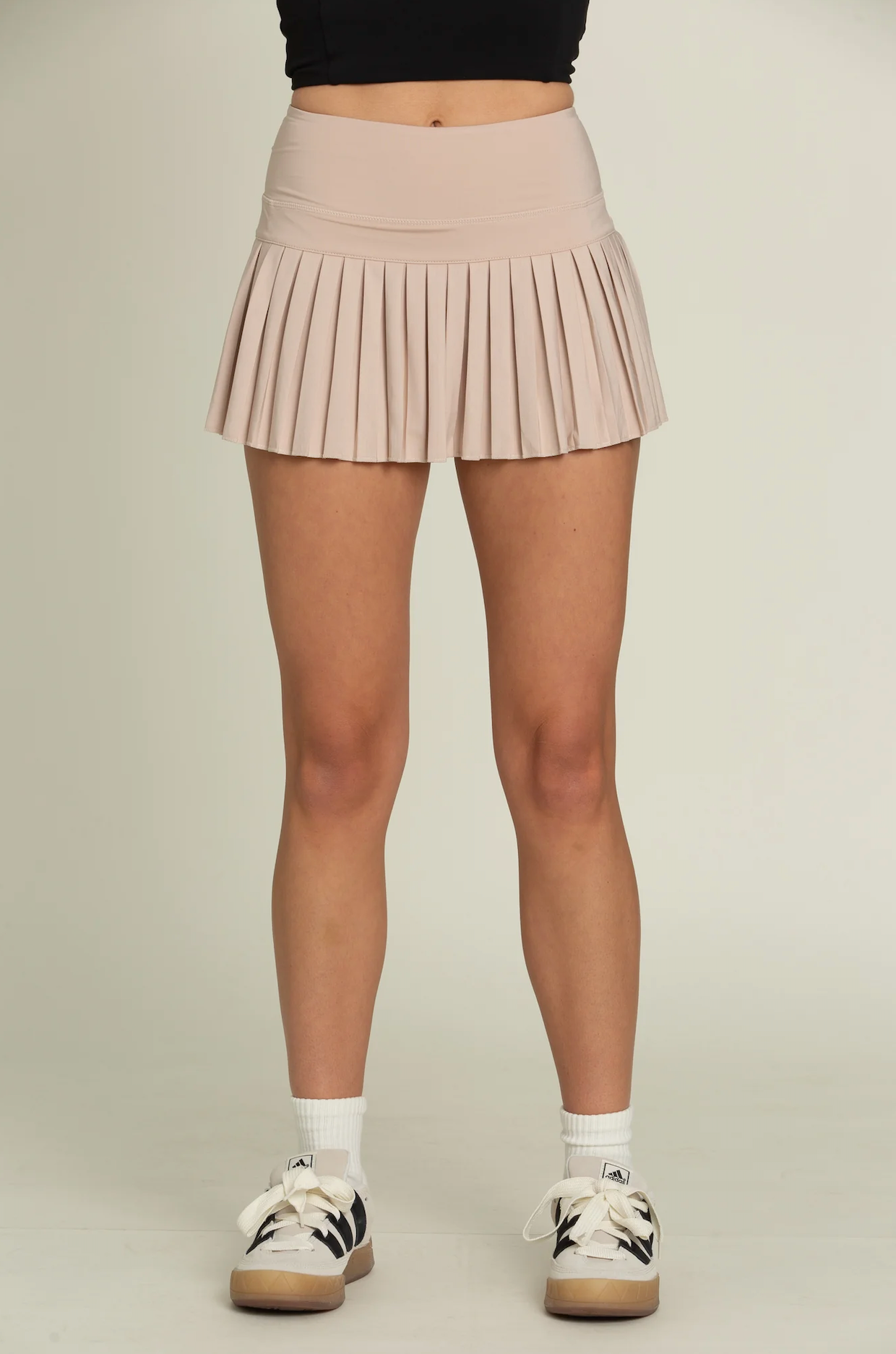 Pleated Tennis Skirt in Beige