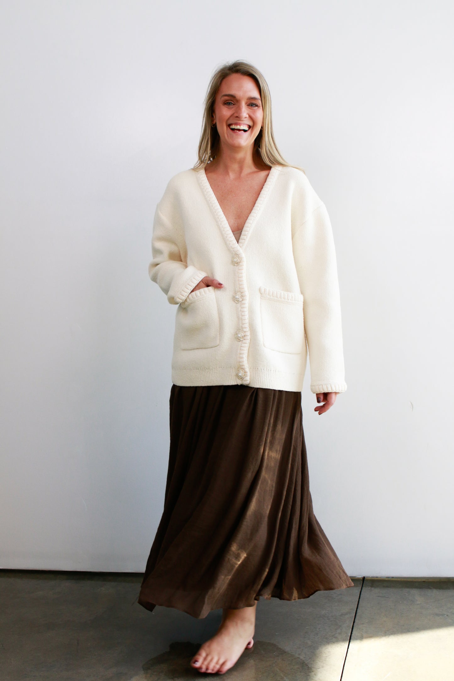 Blair Cardigan in Cream