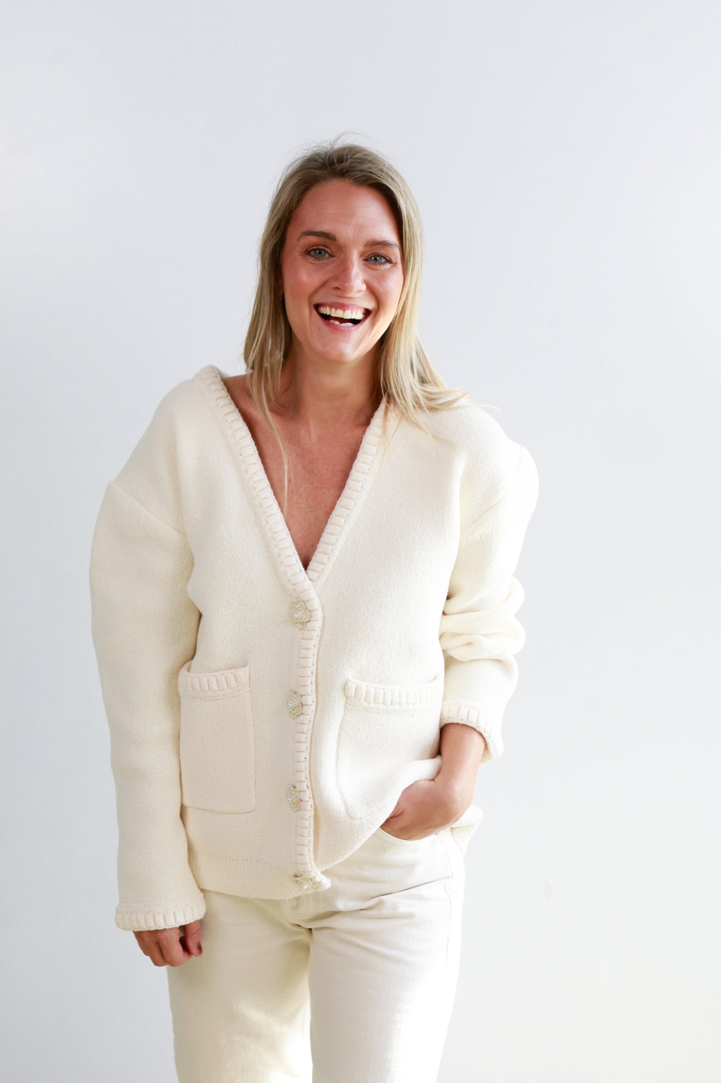 Blair Cardigan in Cream