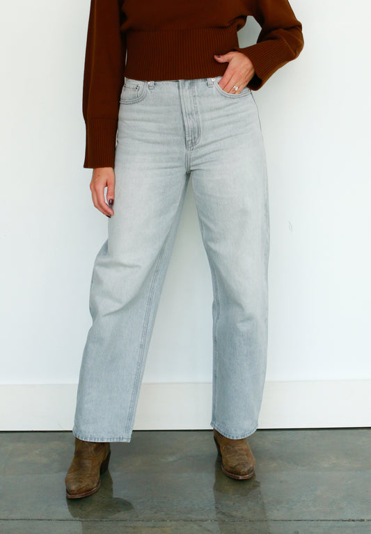 Gray Wash Barrel Jeans