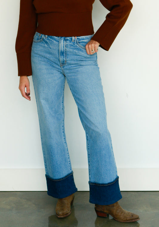 Two Toned Cuffed Denim