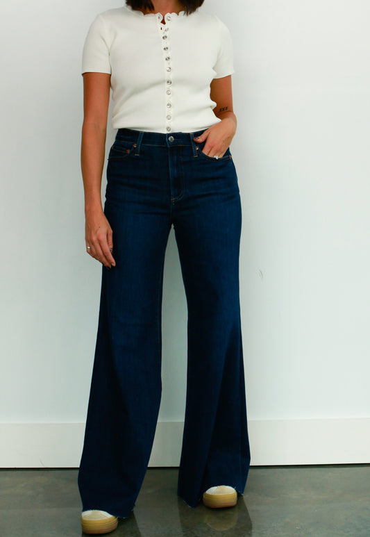 High Rise Wide Leg Dark Denim