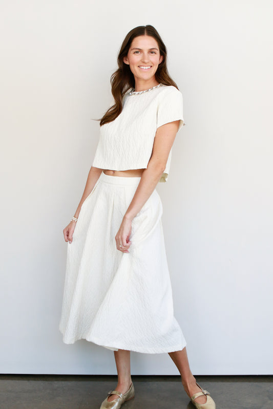 Jackie O Cream Skirt Set