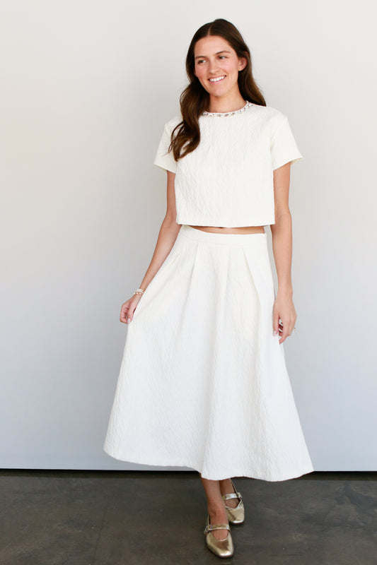 Jackie O Cream Skirt Set