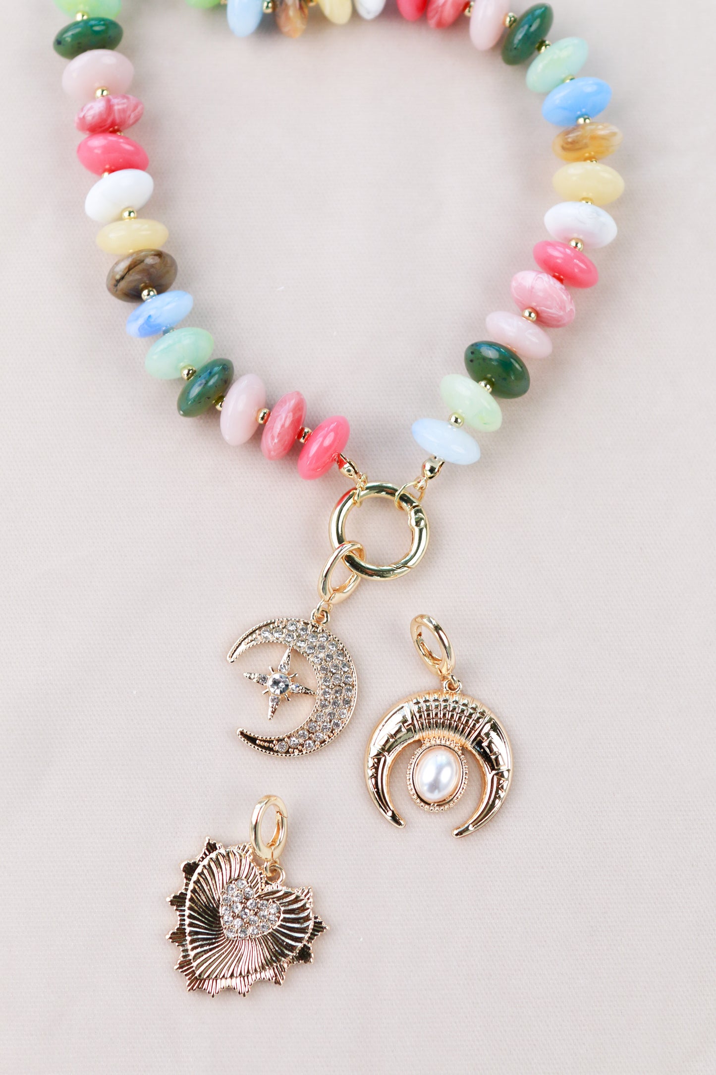 Colorful Rondell Beaded Necklace