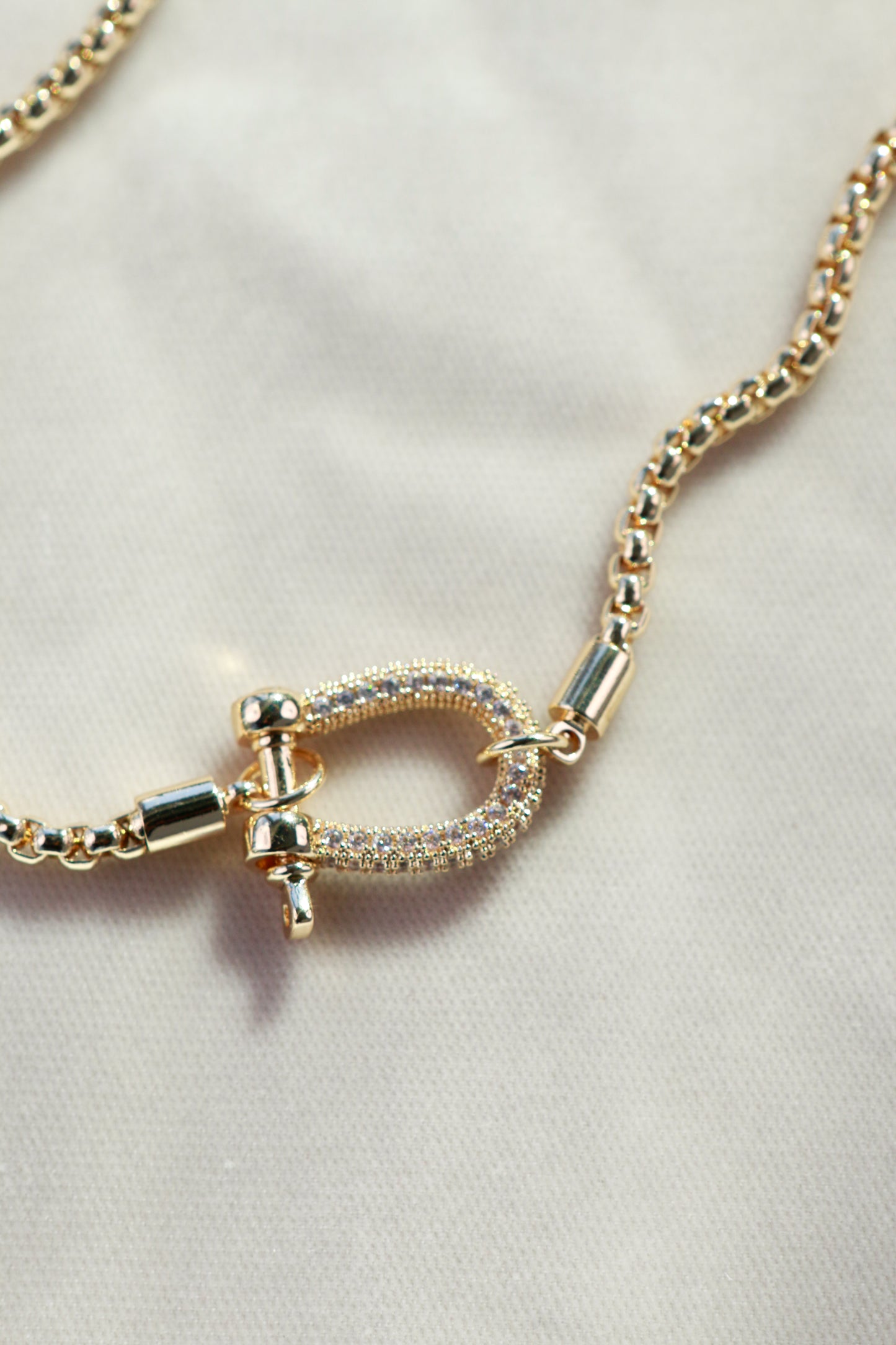 Pave Crystal Horsebit Necklace