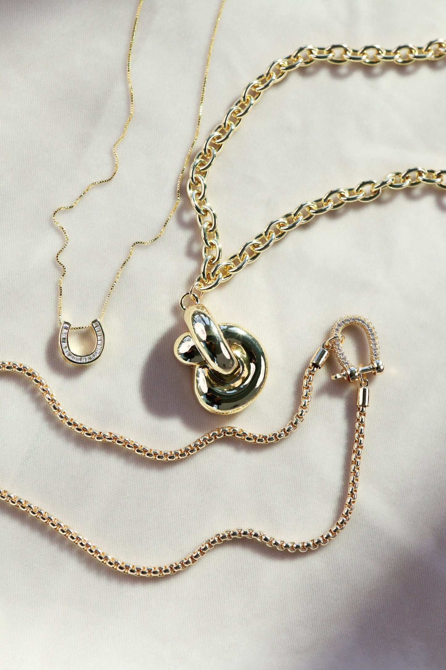 Pave Crystal Horsebit Necklace