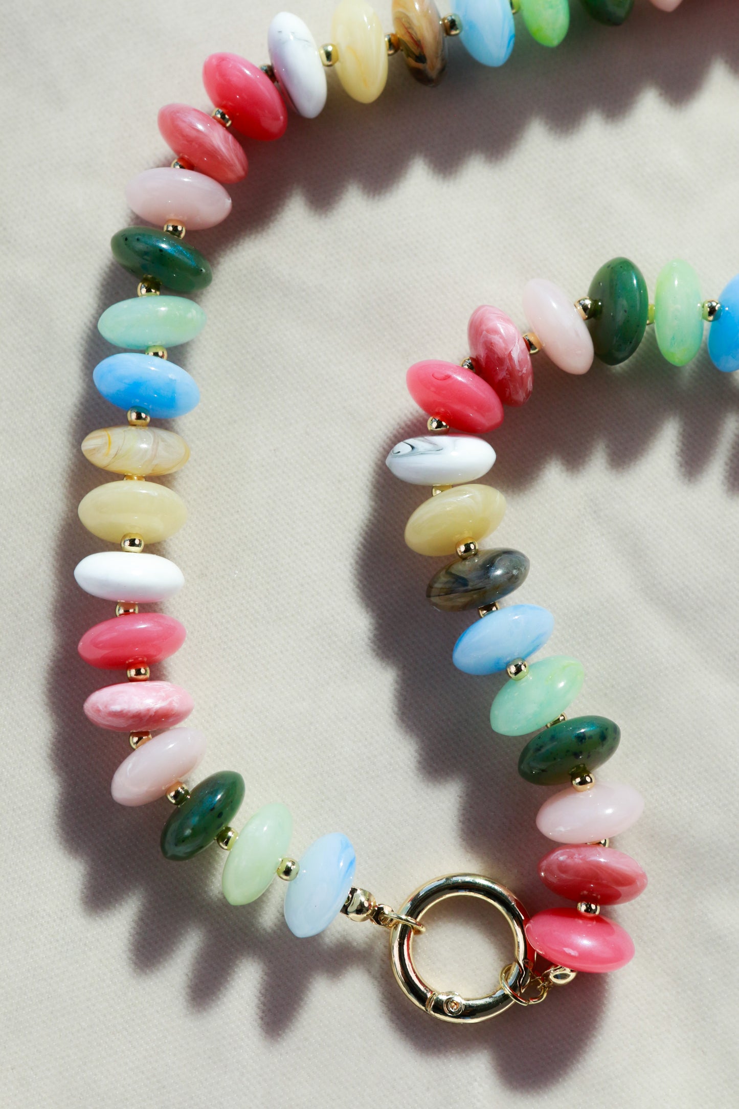 Colorful Rondell Beaded Necklace