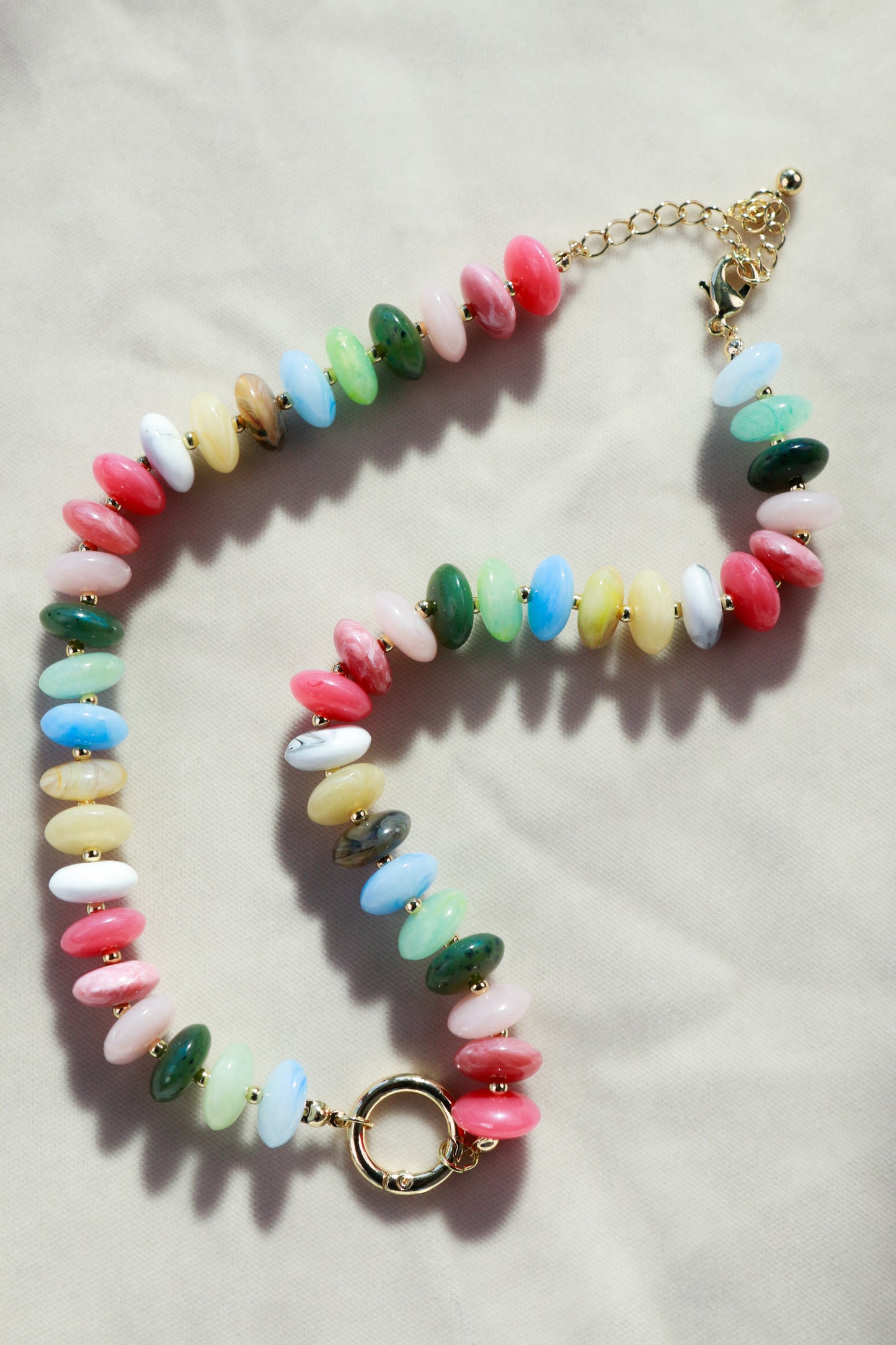 Colorful Rondell Beaded Necklace