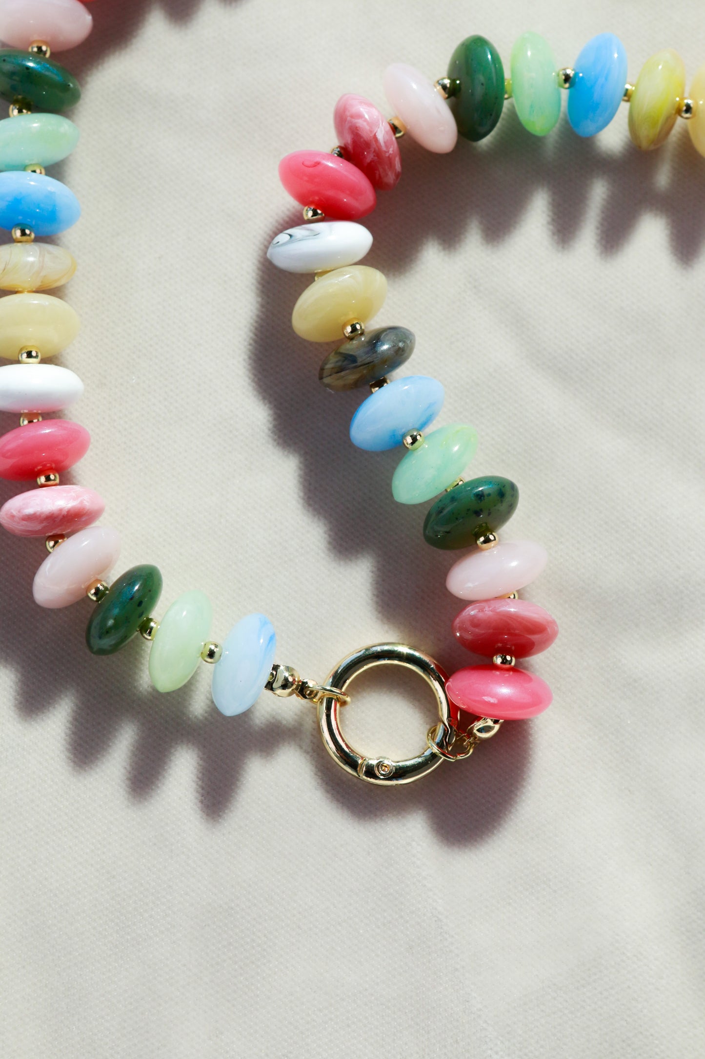 Colorful Rondell Beaded Necklace