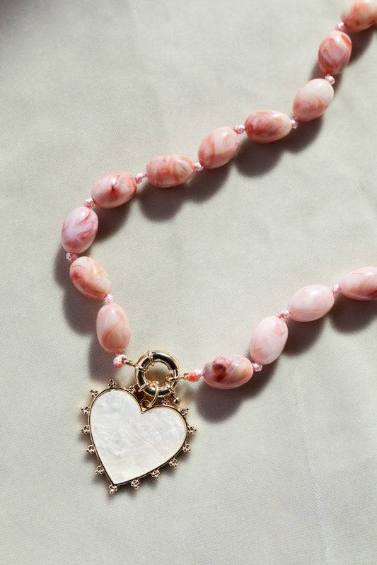 Mable Necklace in Rose Pink