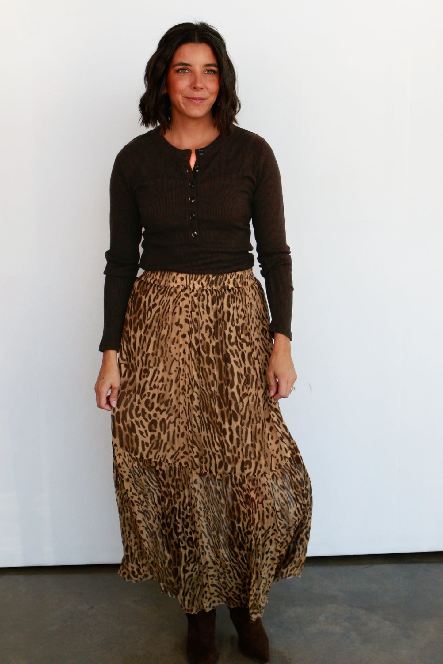 Fauve Leopard Skirt