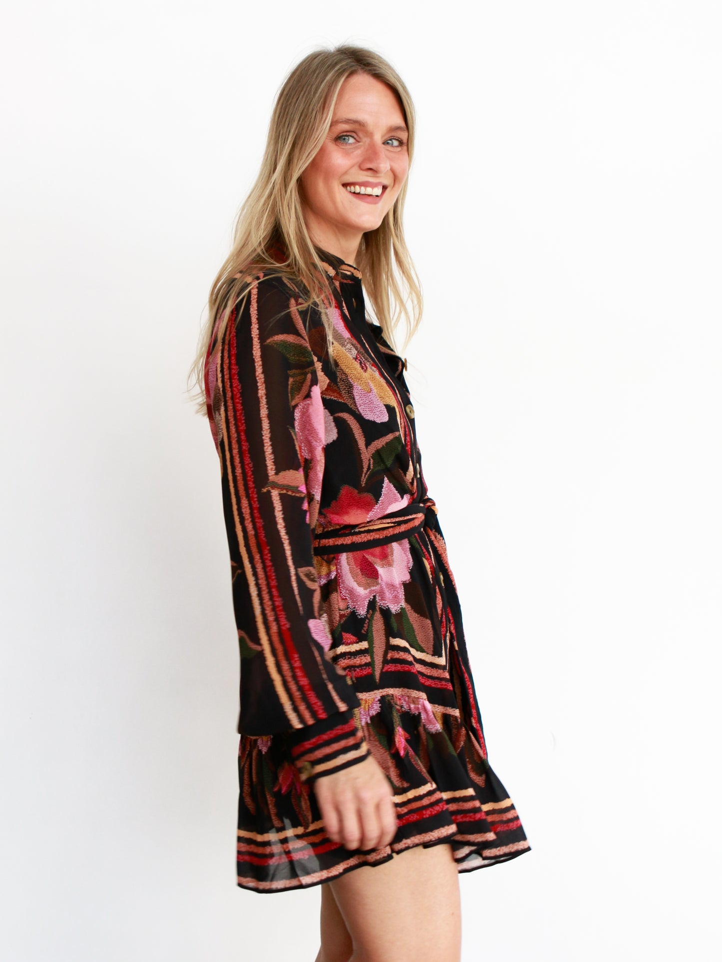 Chenille Flowers Mini Dress