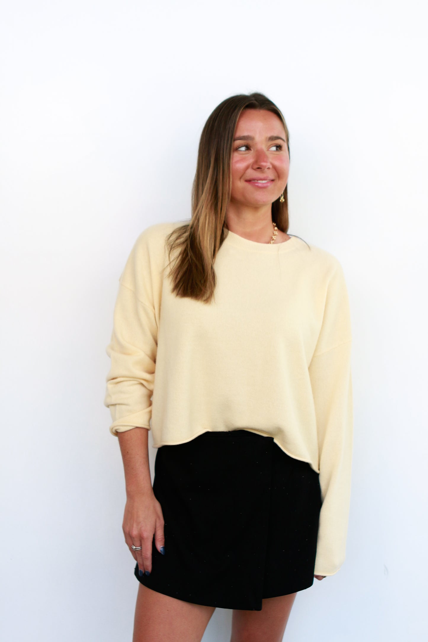 Zoe Crewneck in Vanilla