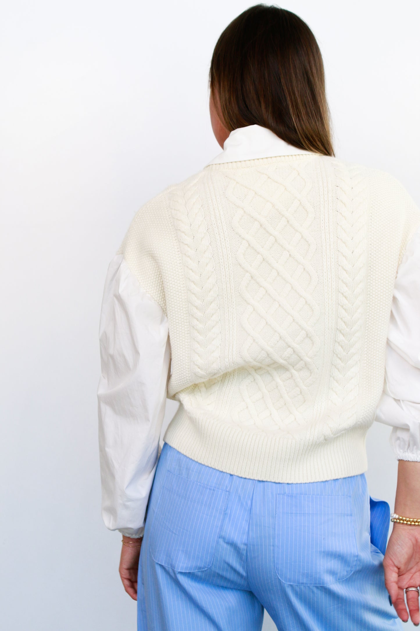 Skye Cable Shirt in Ivory