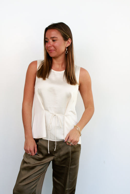 Benson Charmeuse Top in Ivory