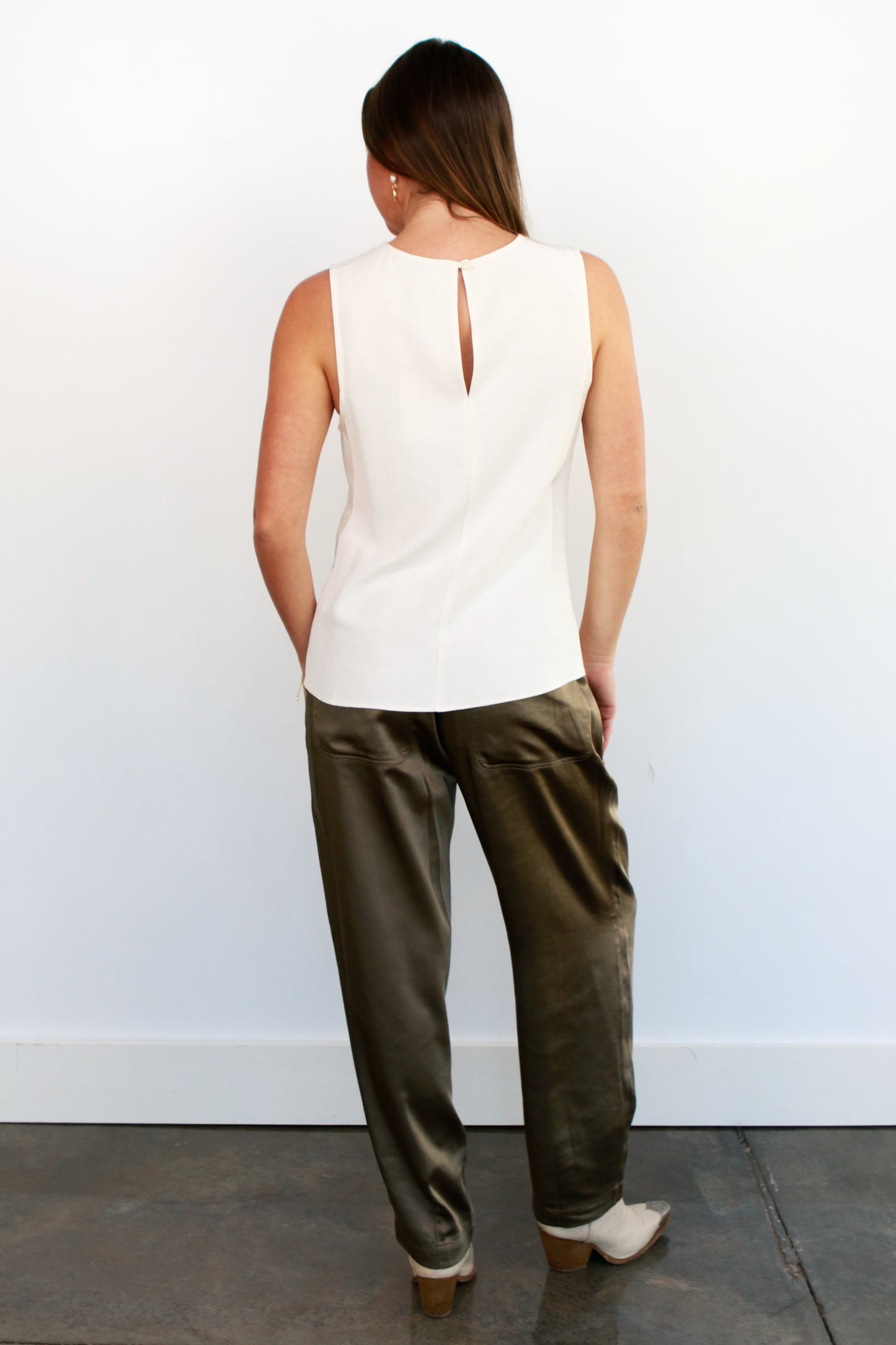Benson Charmeuse Top in Ivory