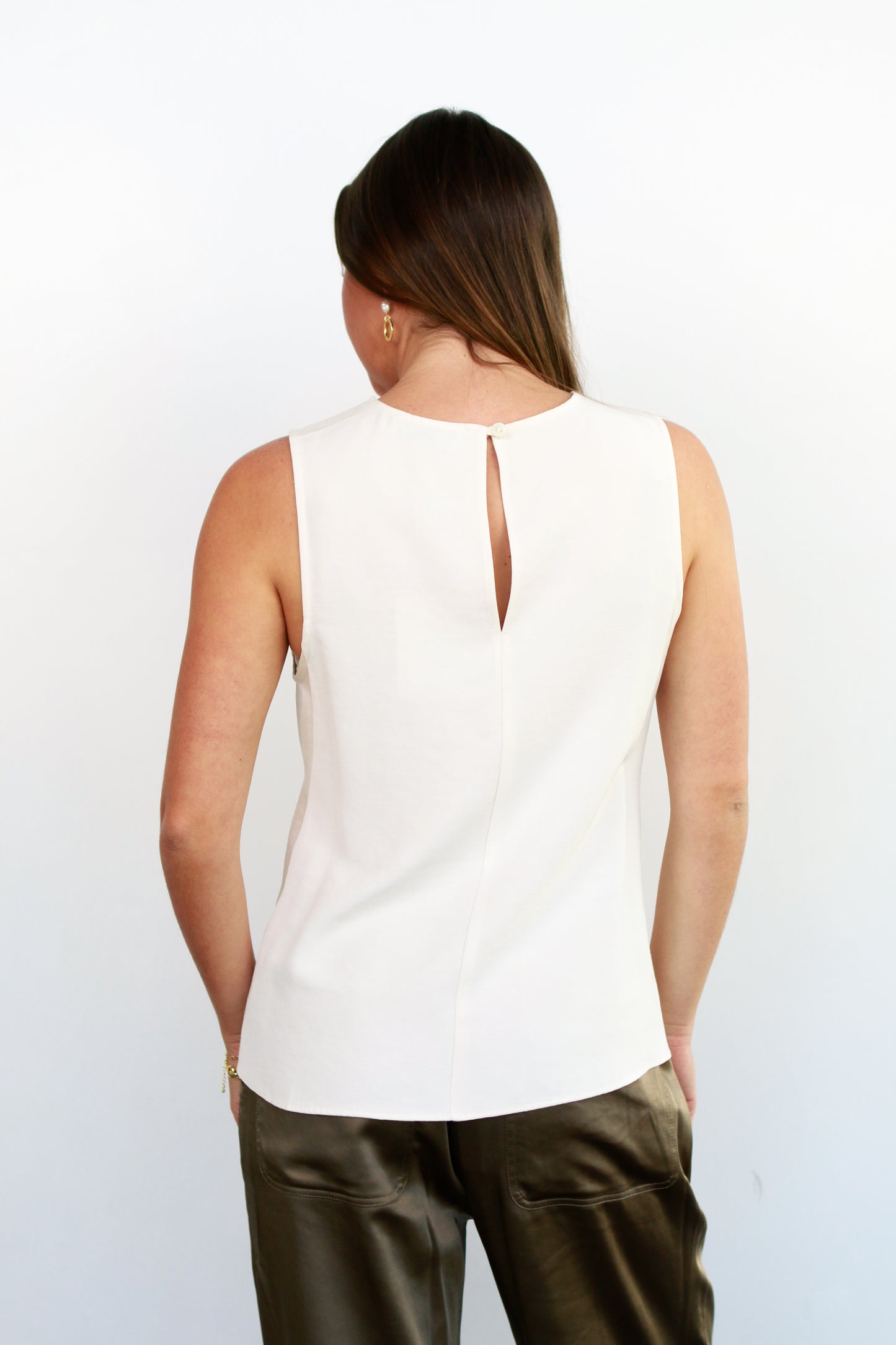 Benson Charmeuse Top in Ivory