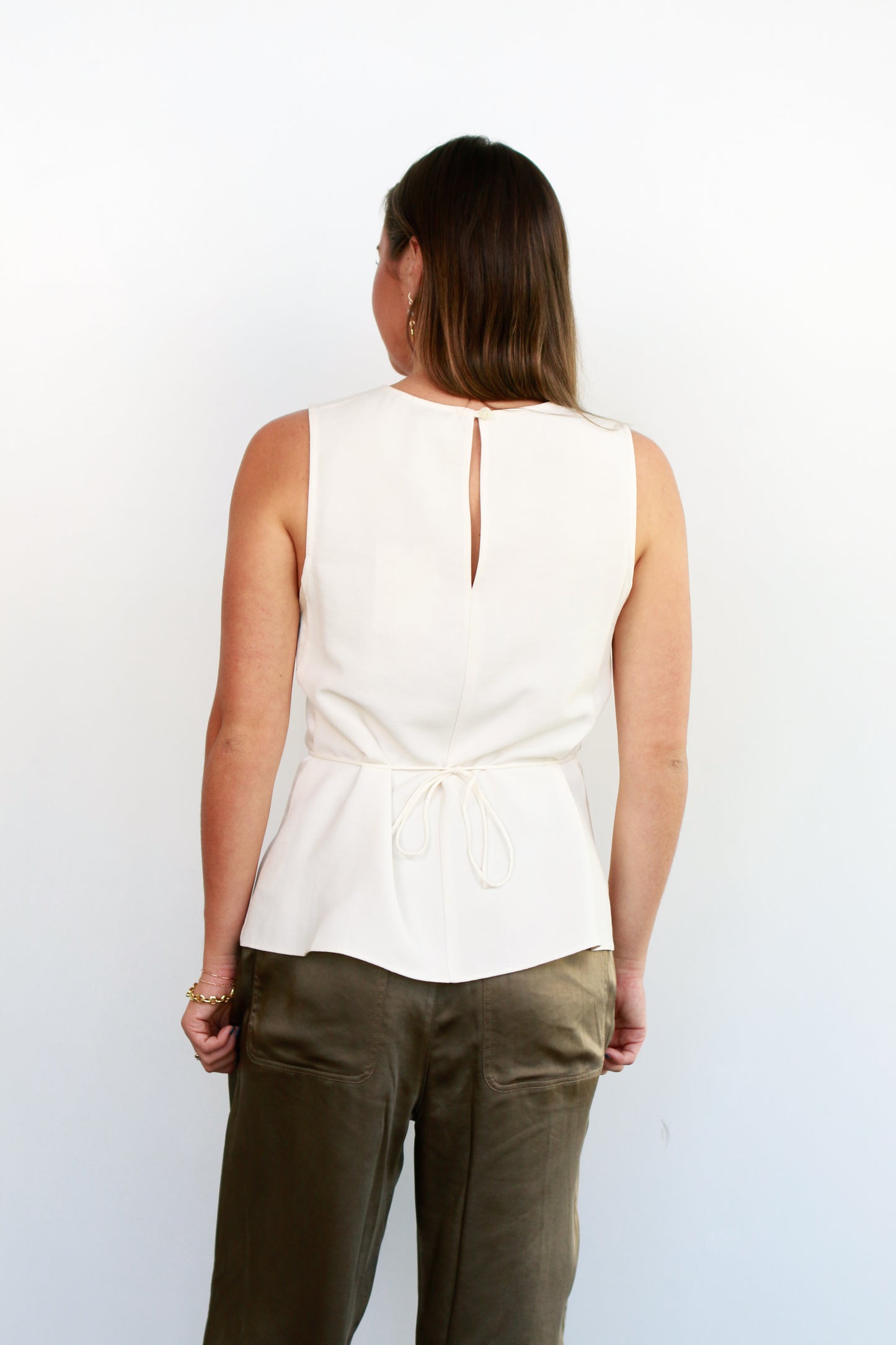 Benson Charmeuse Top in Ivory