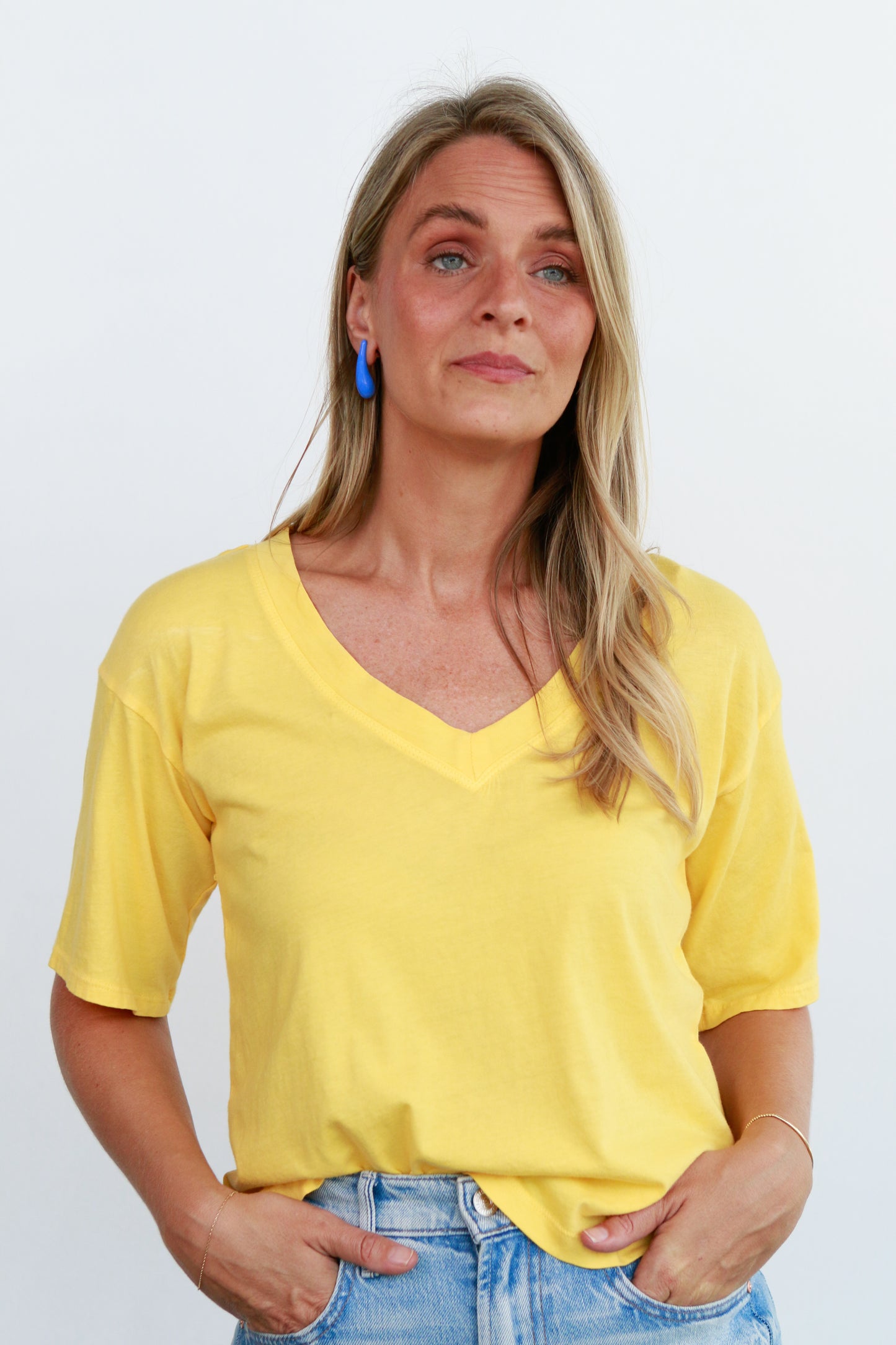 V-Neck Tee in Golden Hour