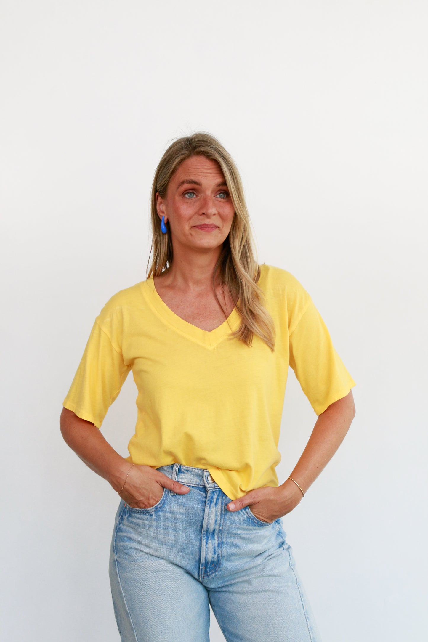 V-Neck Tee in Golden Hour