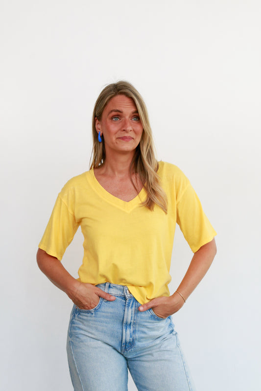 V-Neck Tee in Golden Hour
