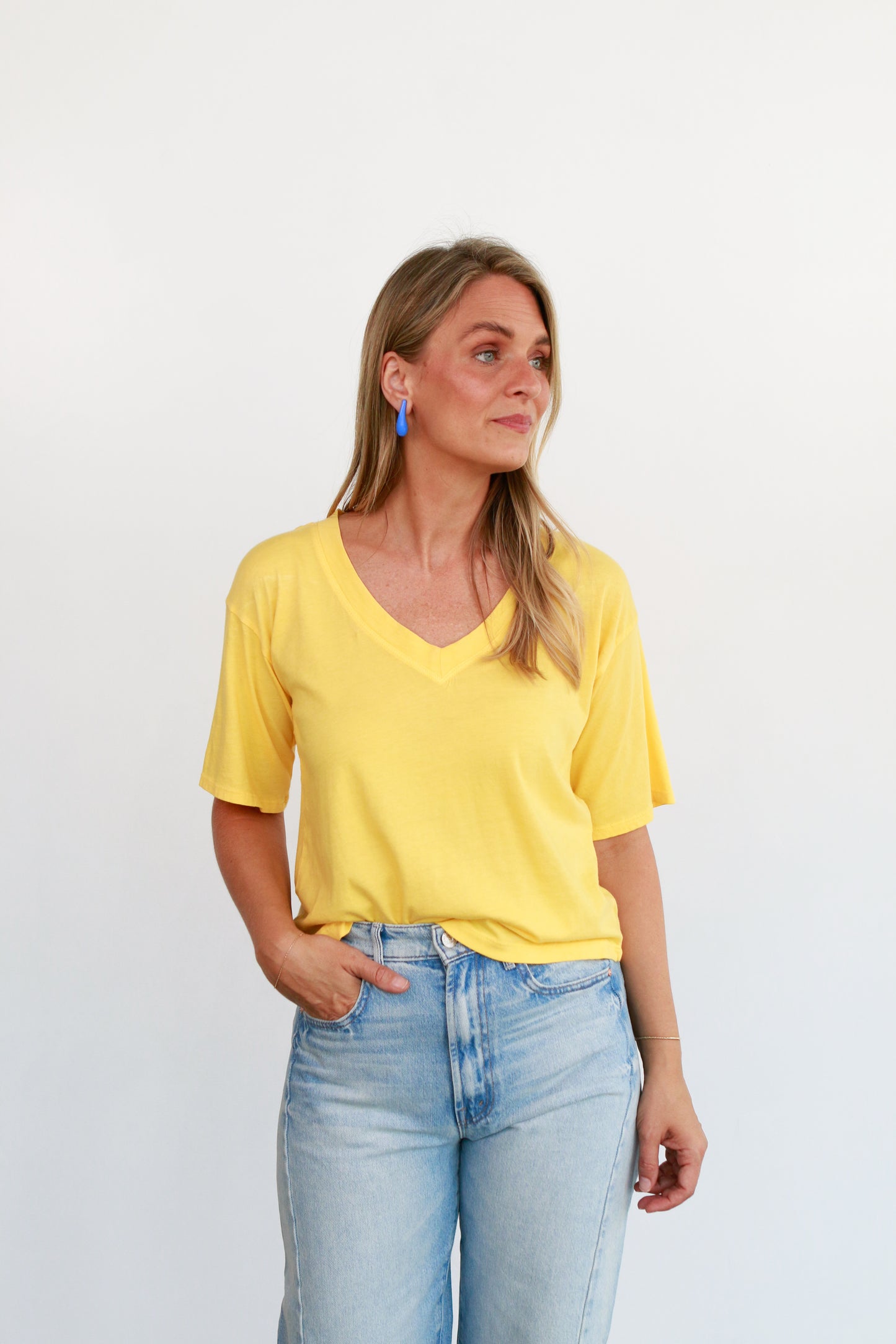 V-Neck Tee in Golden Hour