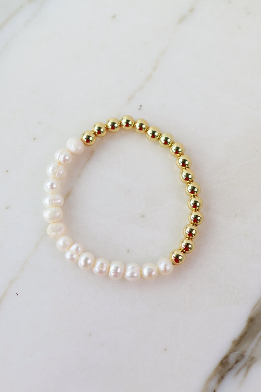 White Pearl Stretch Bracelet