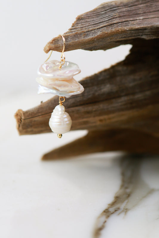 Carter White Pearl Earrings