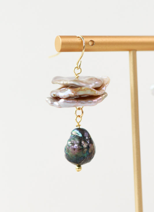 Grayson Pearl Disc Earrings